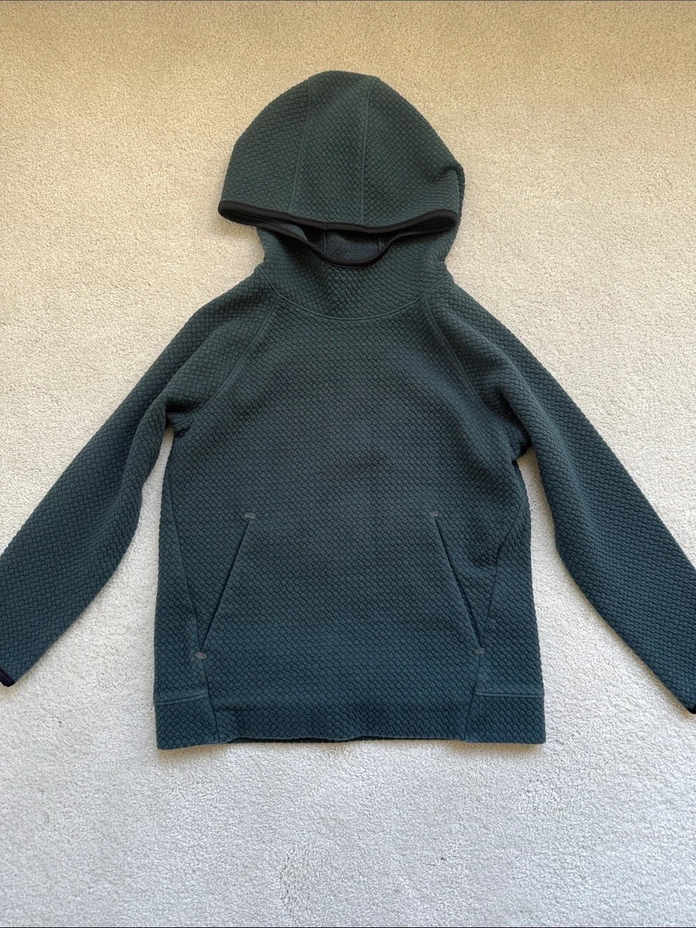 Old Navy Dark Green Textured Hoodie Sweatshirt